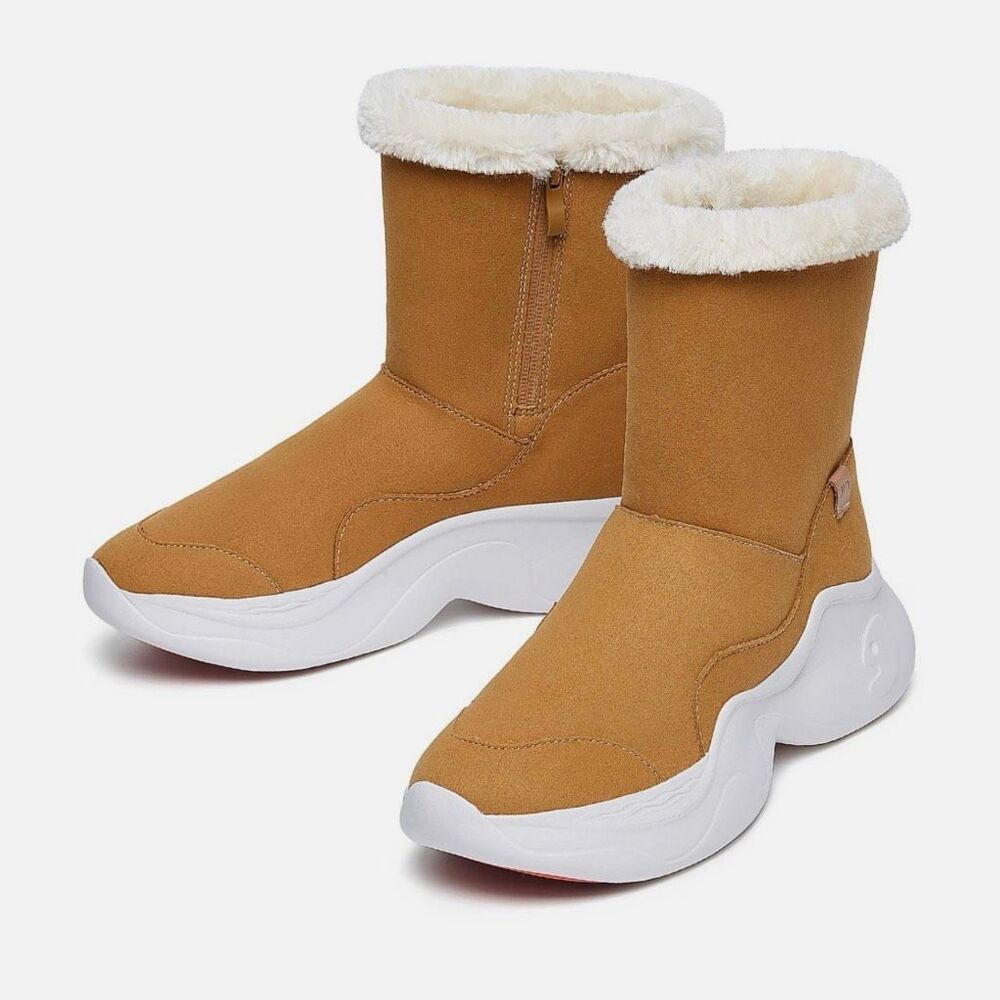 UIN Women's Snow Boots Walking Casual Travel Shoes (Dark brown Palma III）